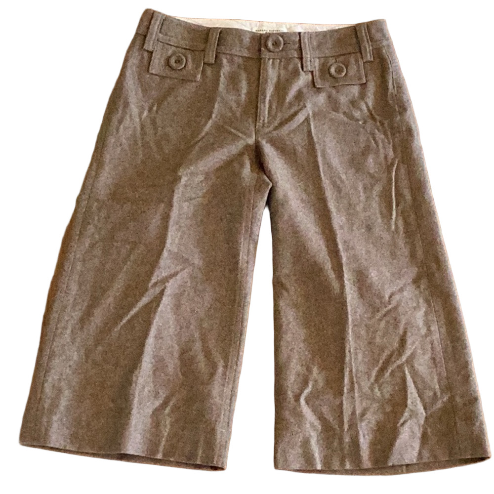 Banana Republic brown wool blend wide leg cropped pants. Women’s size 4